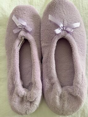 Plush Lavender Women's Ballet Slipper House Shoes